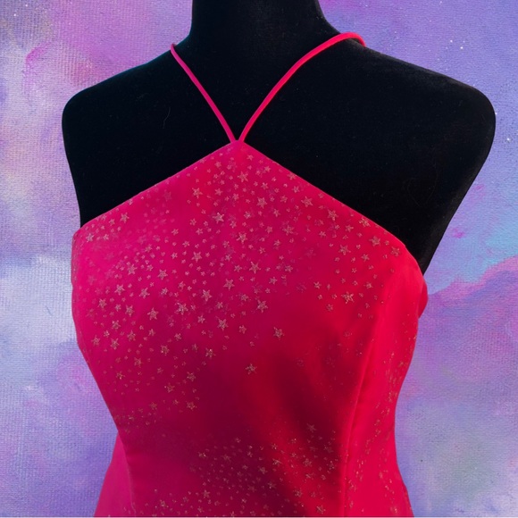Bright pink with silver stars prom dress - Picture 2 of 3